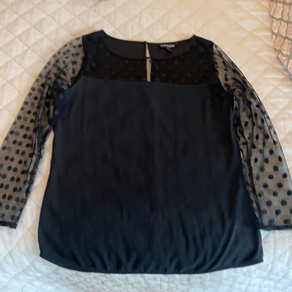 Express Black 3/4 Sleep Top